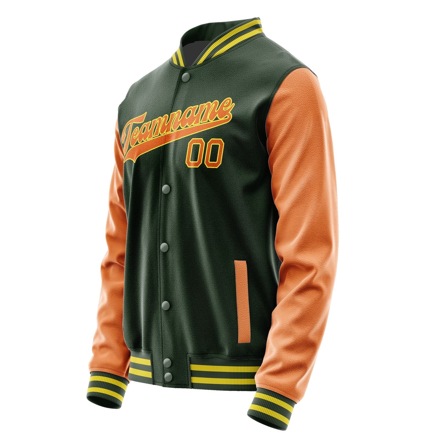 Custom Dark Green Orange Jacket JA0606280626B32628