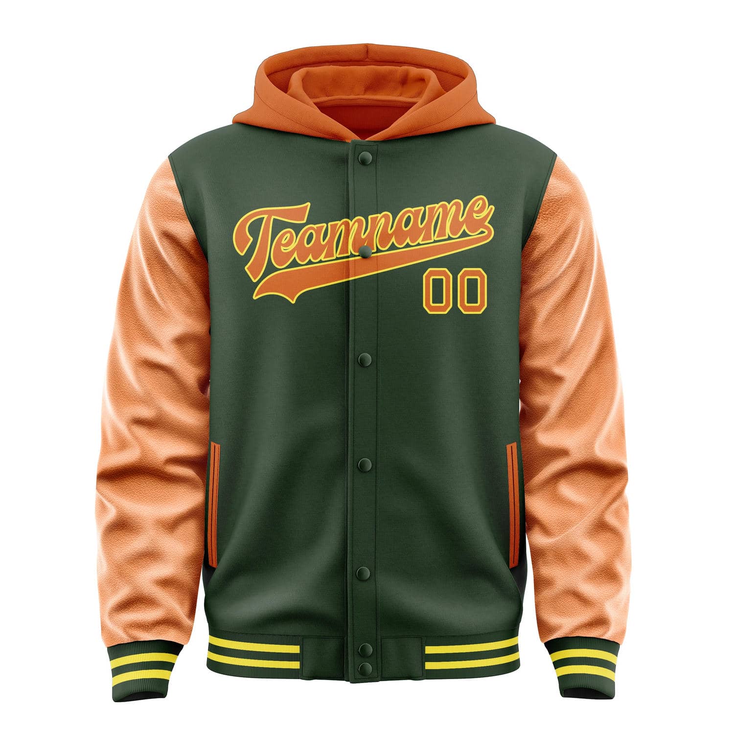 Custom Dark Green Orange Jacket