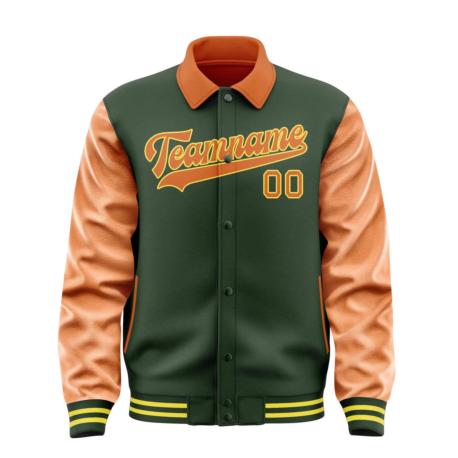 Custom Dark Green Orange Jacket