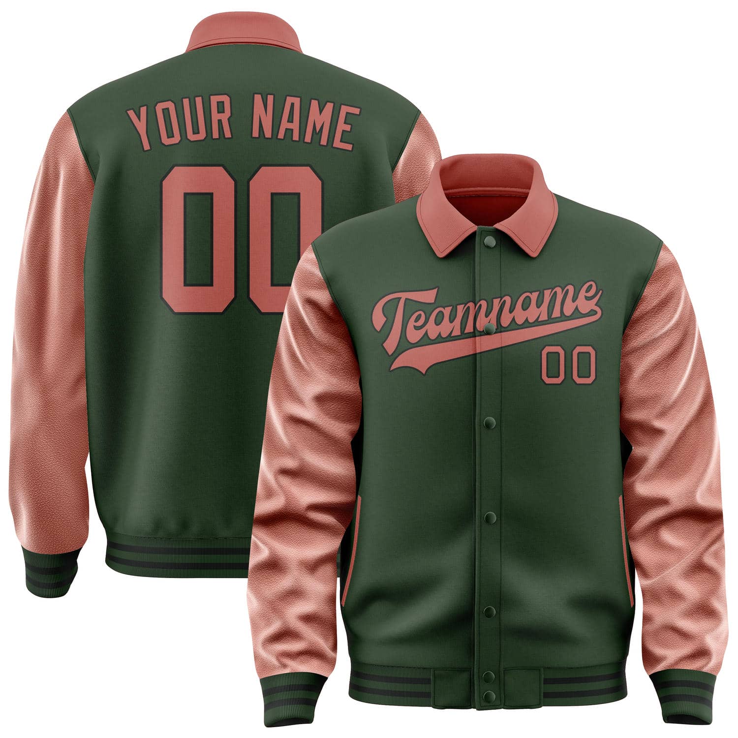 Custom Dark Green Copper Rose Jacket