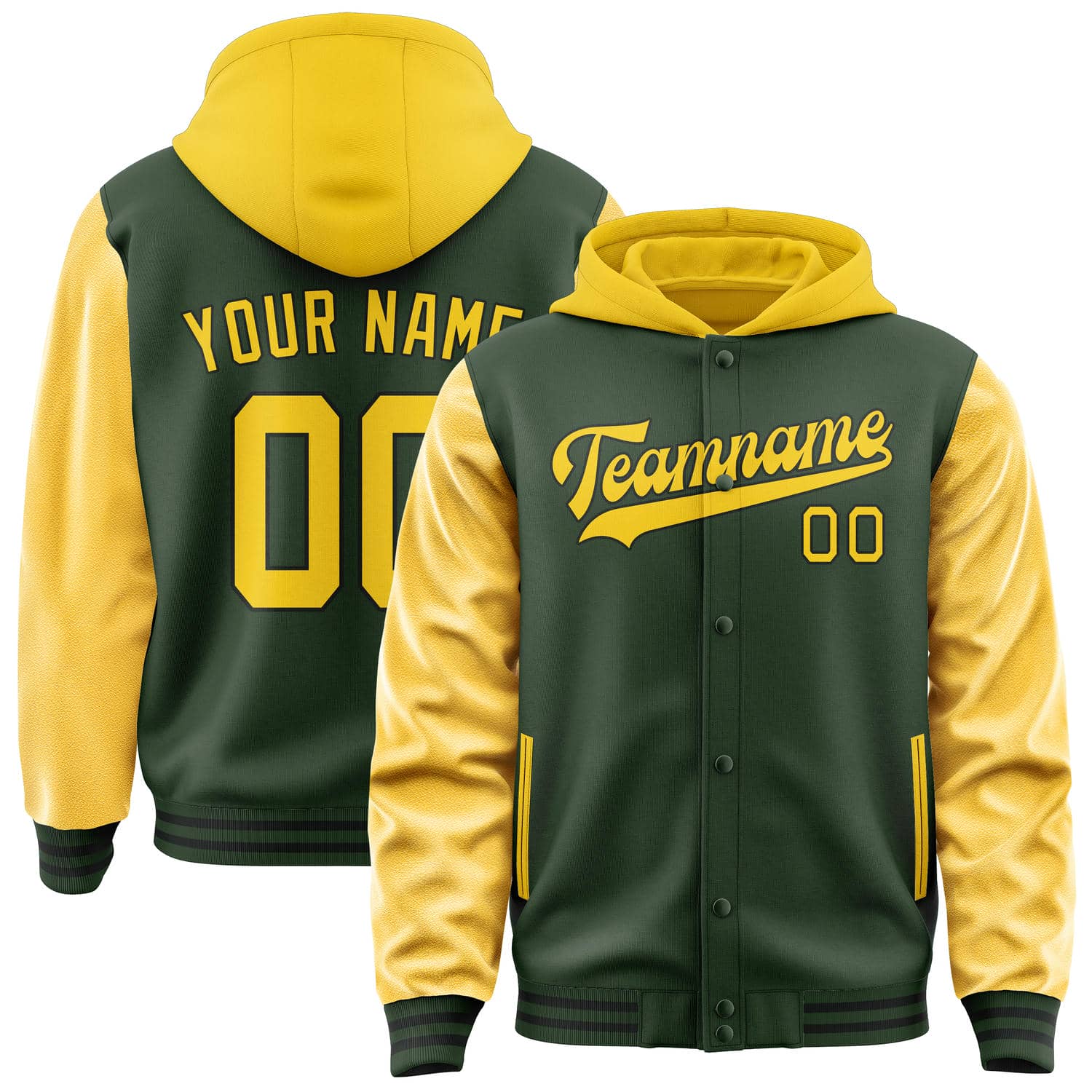 Custom Dark Green Gold Jacket