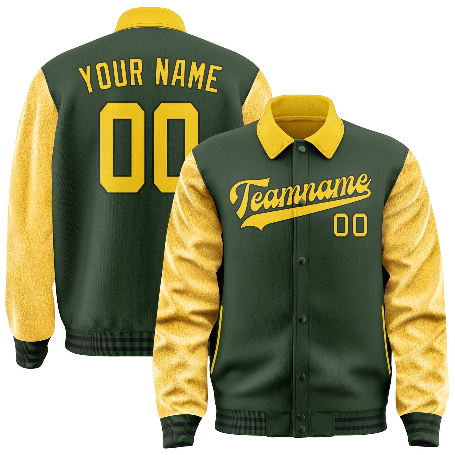 Custom Dark Green Gold Jacket