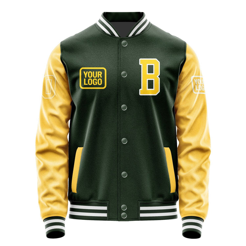 Custom Dark Green Gold Jacket JA060630061818303018
