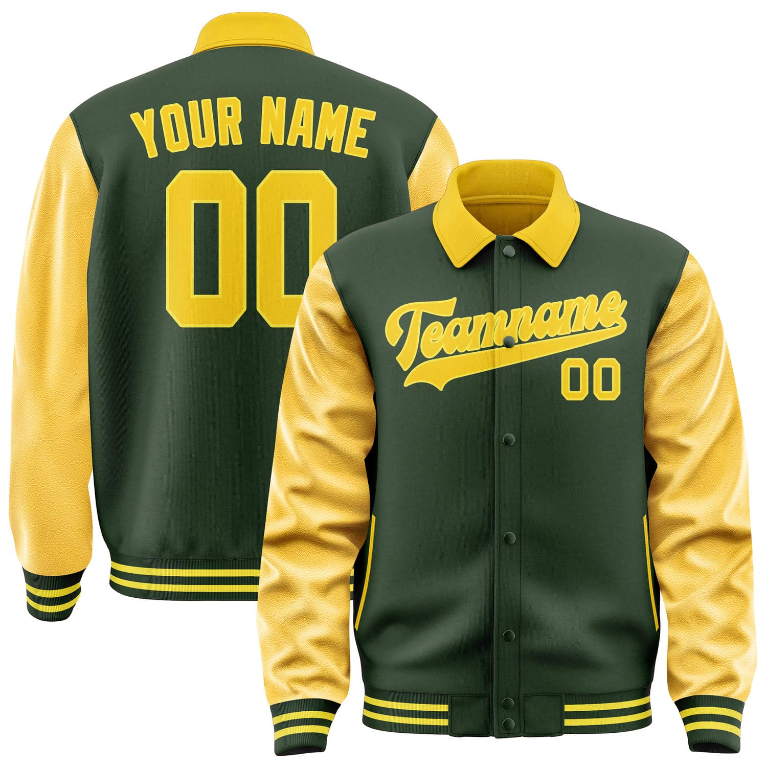 Custom Dark Green Gold Jacket