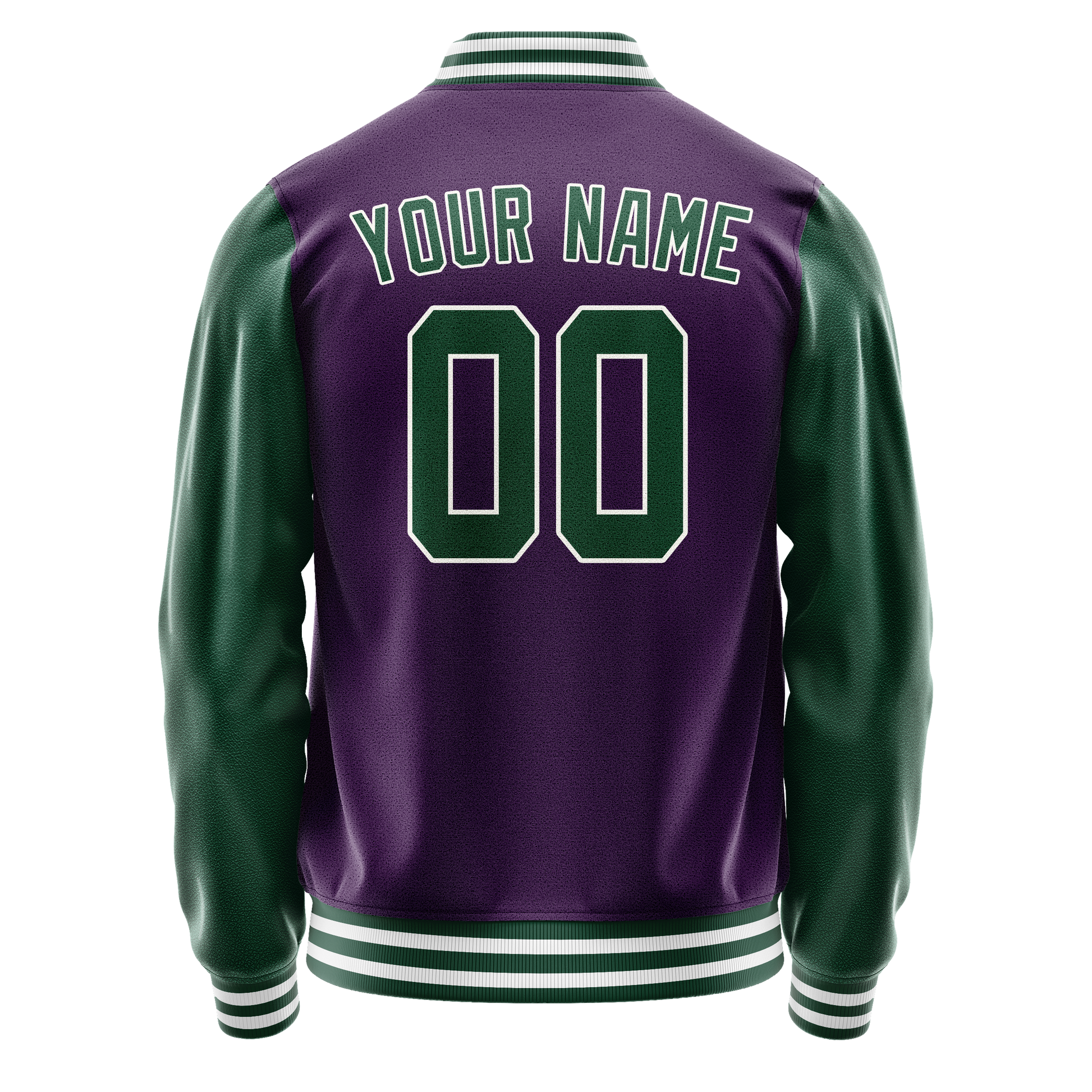 Custom Purple Kelly-Green Solid Color Varsity Letterman Jacket JA02240617KZ379