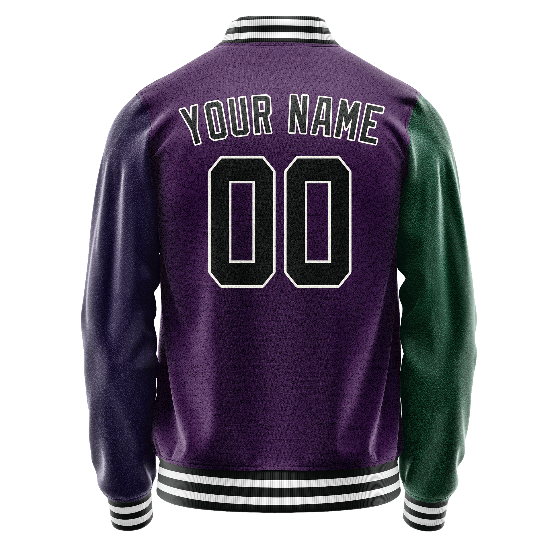 Custom Purple Kelly-Green Split Varsity Letterman Jacket JA02240617KZ358