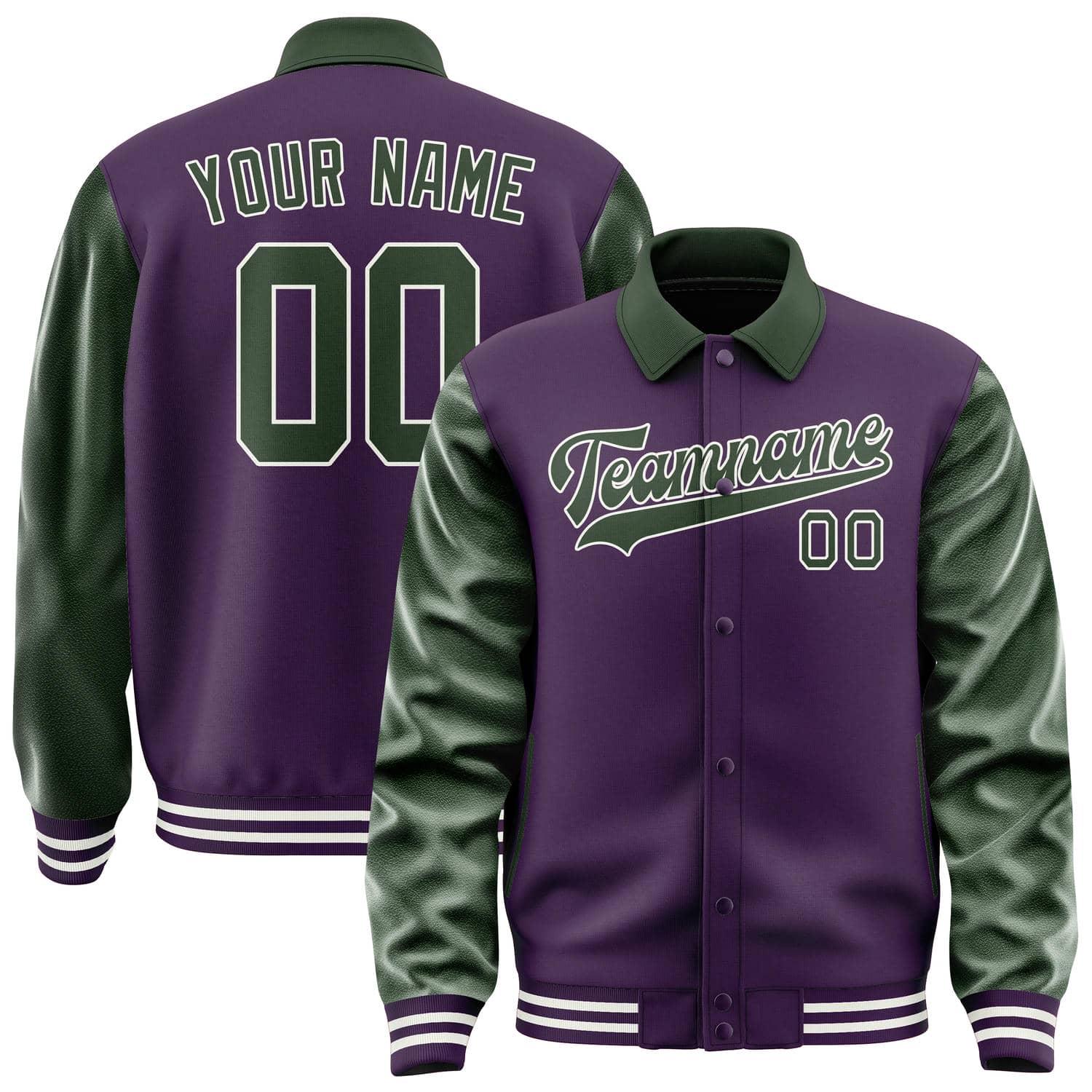 Custom Purple Dark Green Jacket