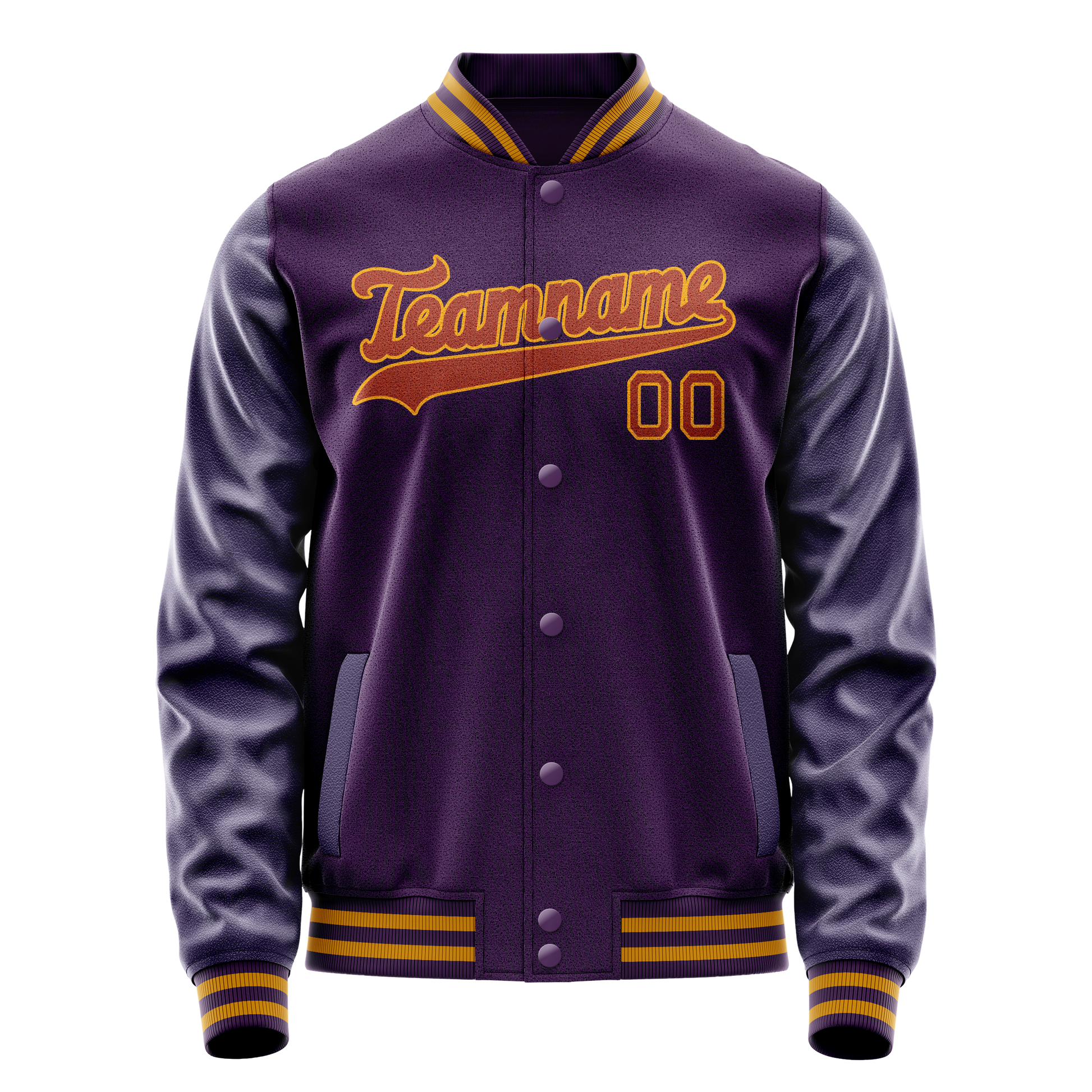 Custom Purple Red Solid Color Varsity Letterman Jacket JA02240617KZ369