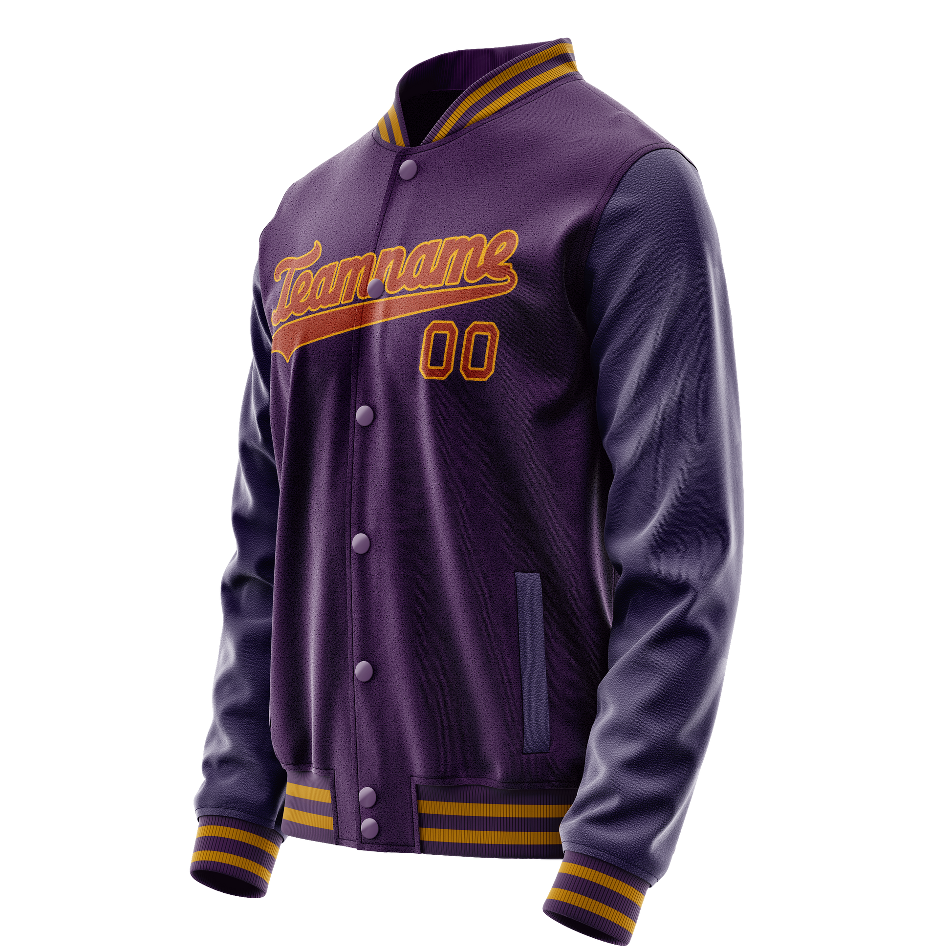 Custom Purple Red Solid Color Varsity Letterman Jacket JA02240617KZ369