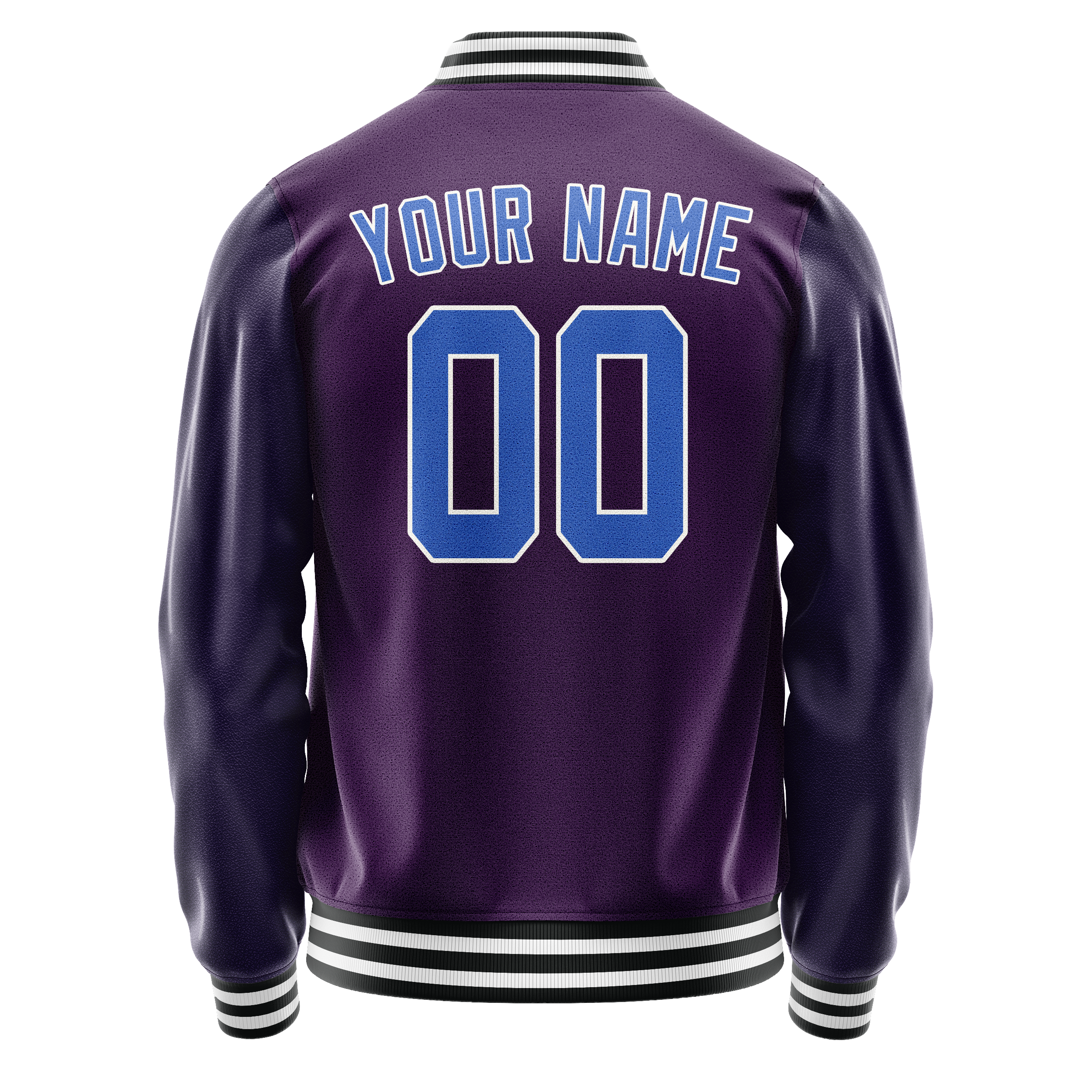Custom Purple Teal Solid Color Varsity Letterman Jacket JA02240617KZ363