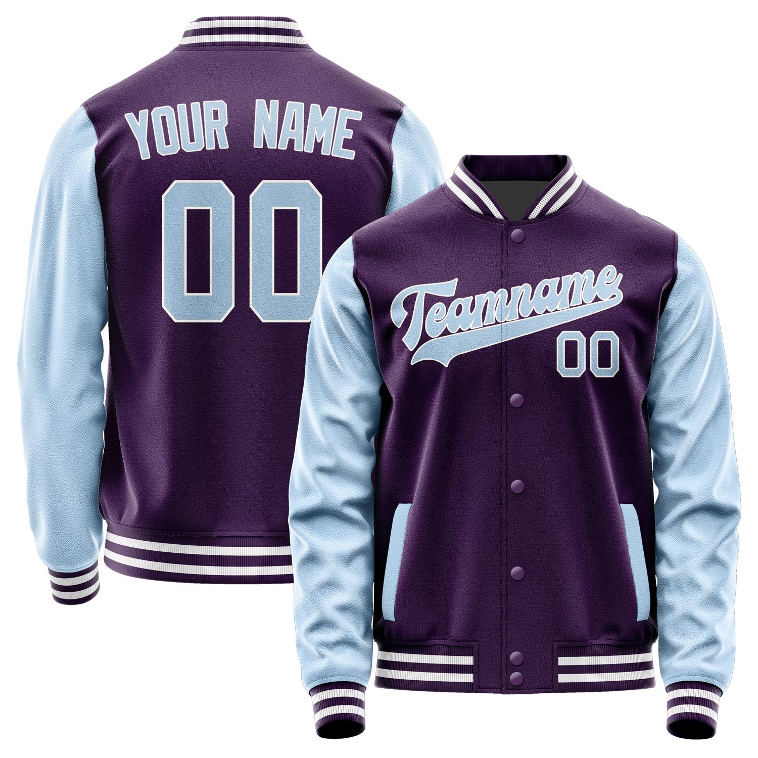 Custom Purple Light Blue Jacket JA0707080718B31808