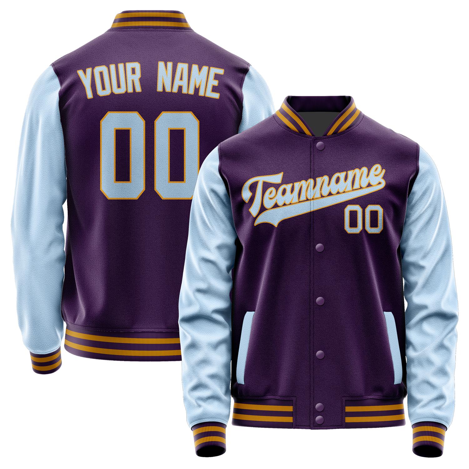 Custom Purple Light Blue Jacket JA0707080719B31908