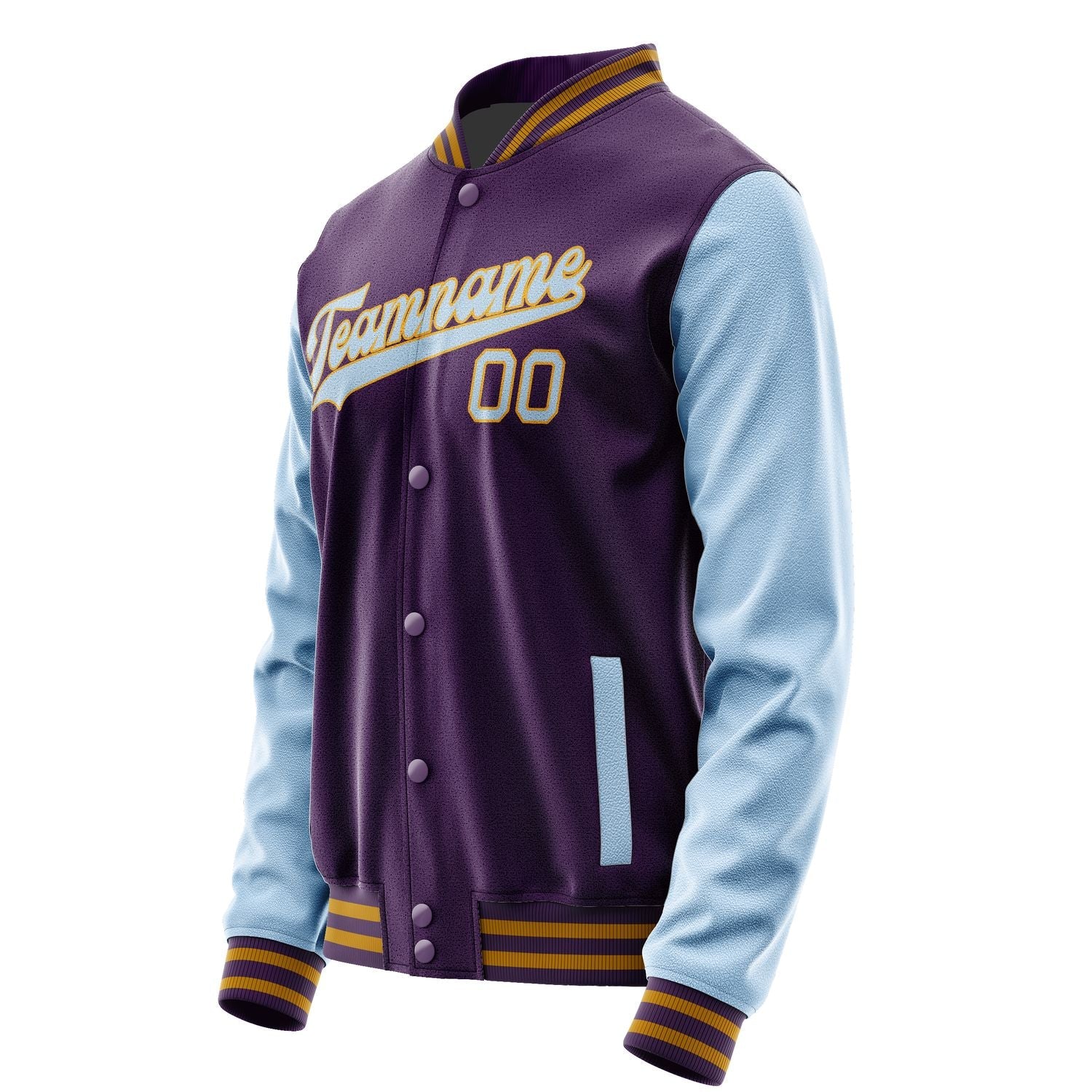 Custom Purple Light Blue Jacket JA0707080719B31908