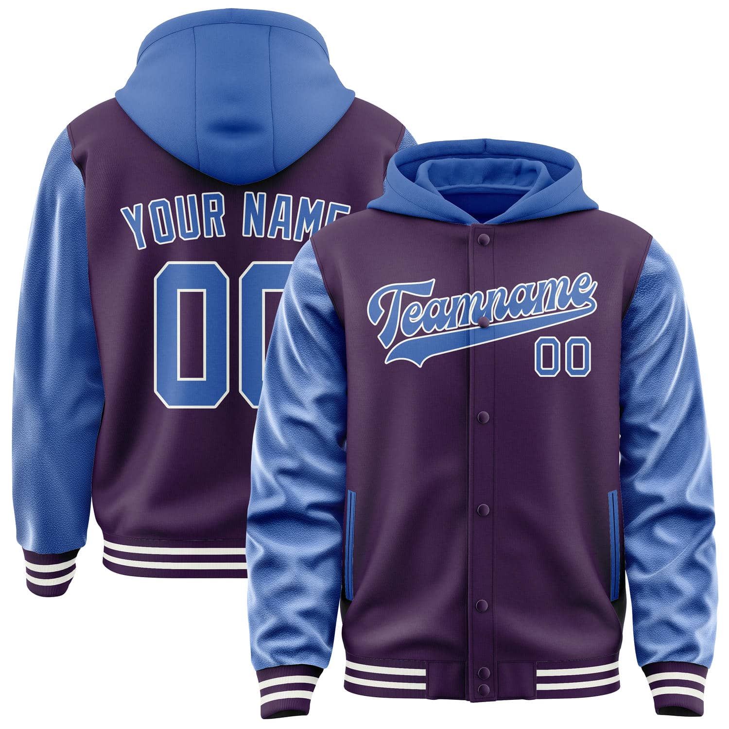 Custom Purple Sky Blue Jacket