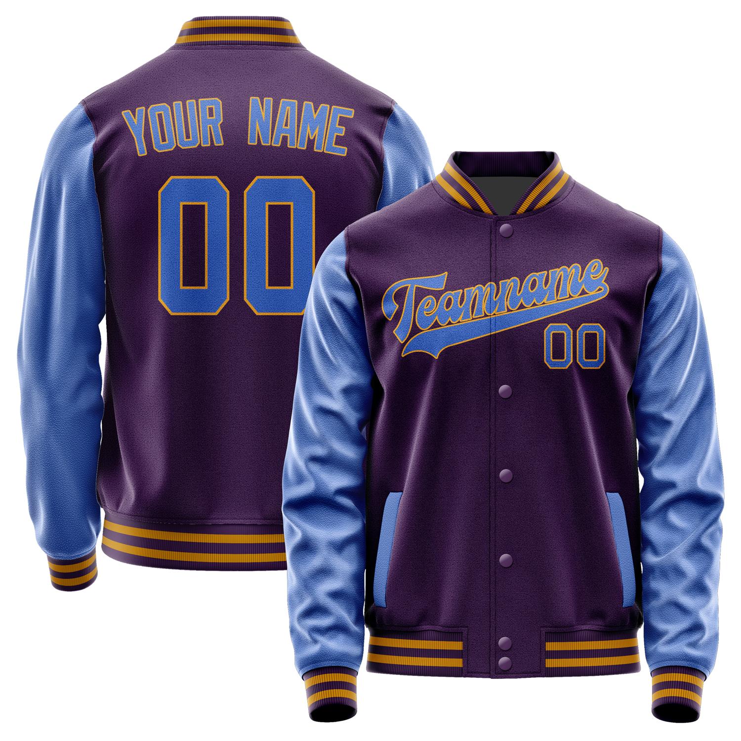Custom Purple Sky Blue Jacket JA0707090719B31909