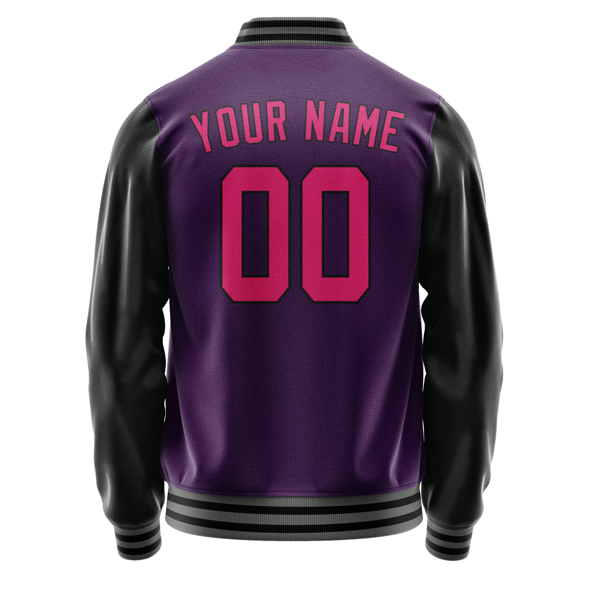 Custom Purple Pink Solid Color Varsity Letterman Jacket JA02240617KZ364