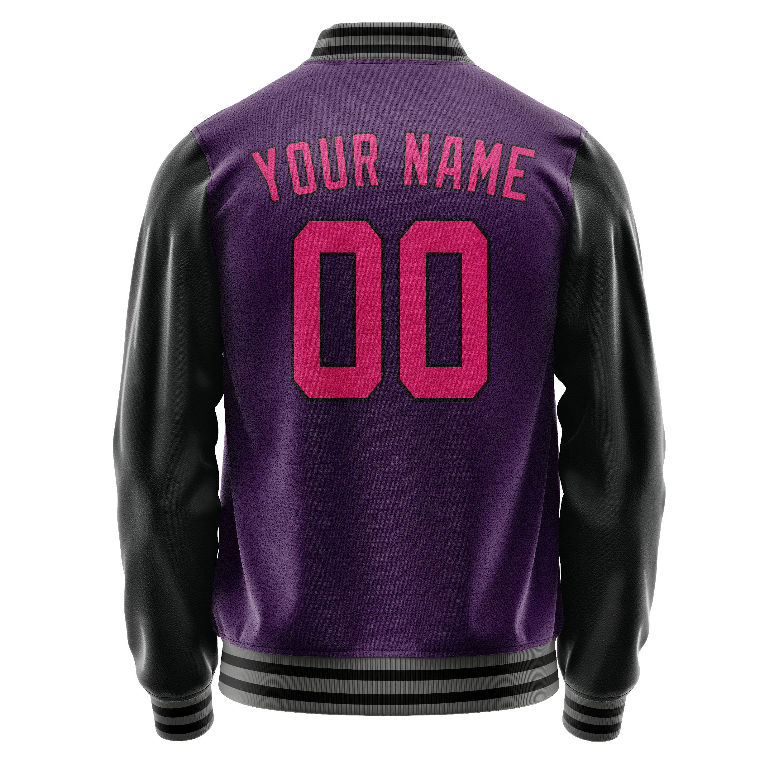 Custom Purple Pink Solid Color Varsity Letterman Jacket JA02240617KZ364