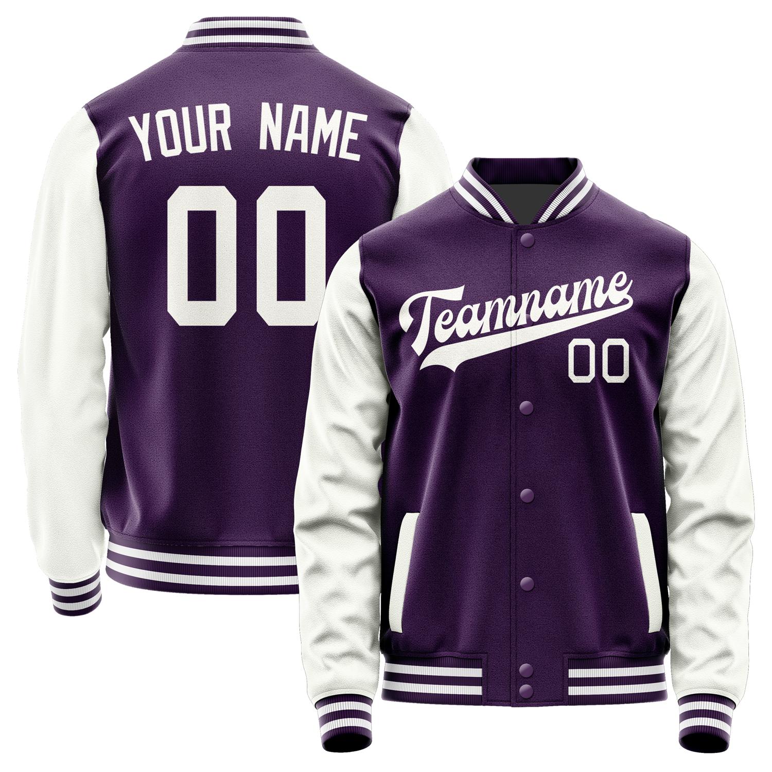 Custom Purple White Jacket JA0707180718B31818