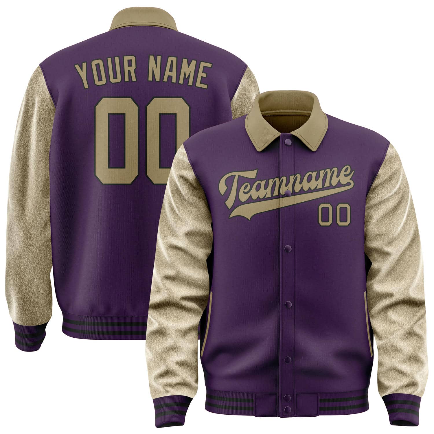 Custom Purple Light Khaki Jacket