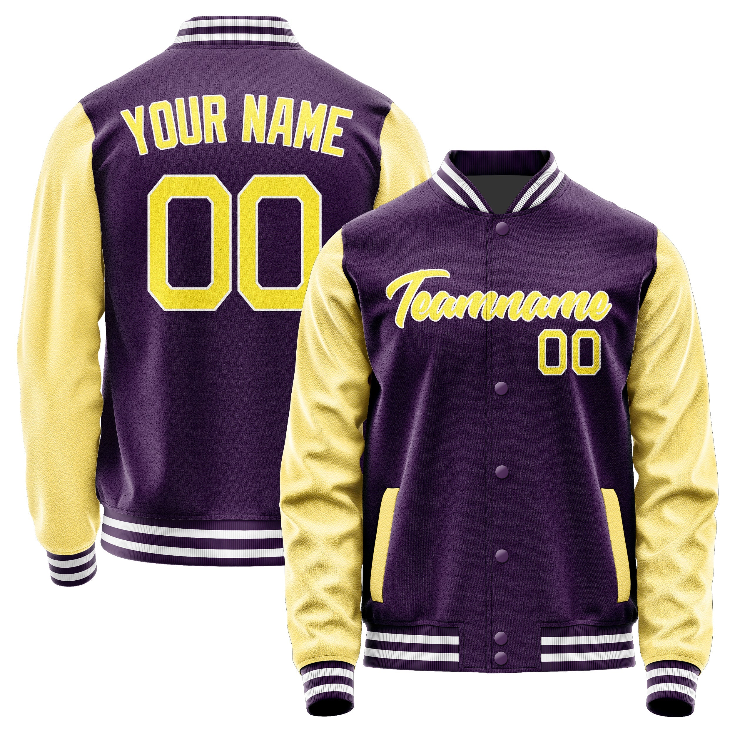 Custom Purple Light Yellow Jacket JA0707260718B21826