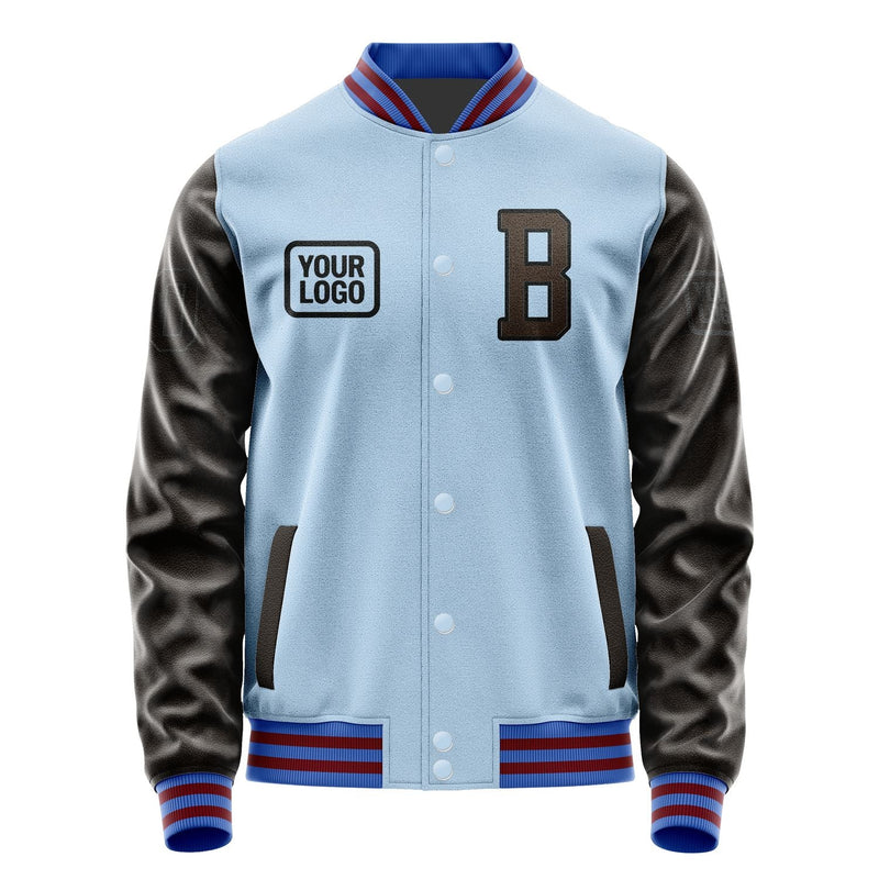 Custom Light Blue Brown Jacket JA080801091517010117