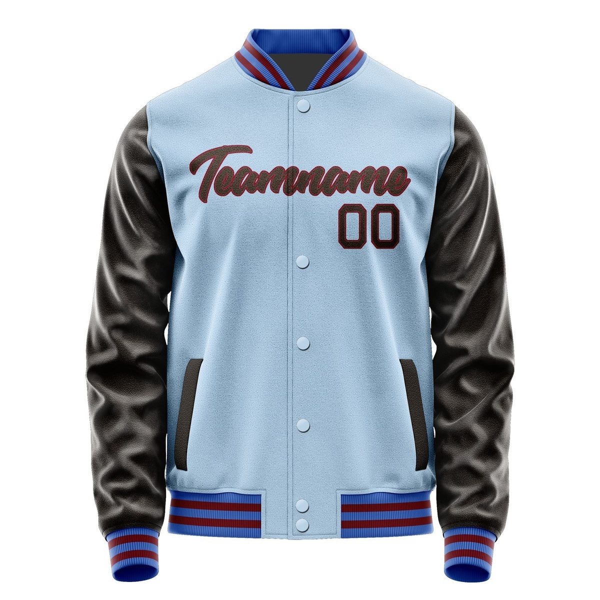 Custom Light Blue Brown Jacket JA0808010818B21801