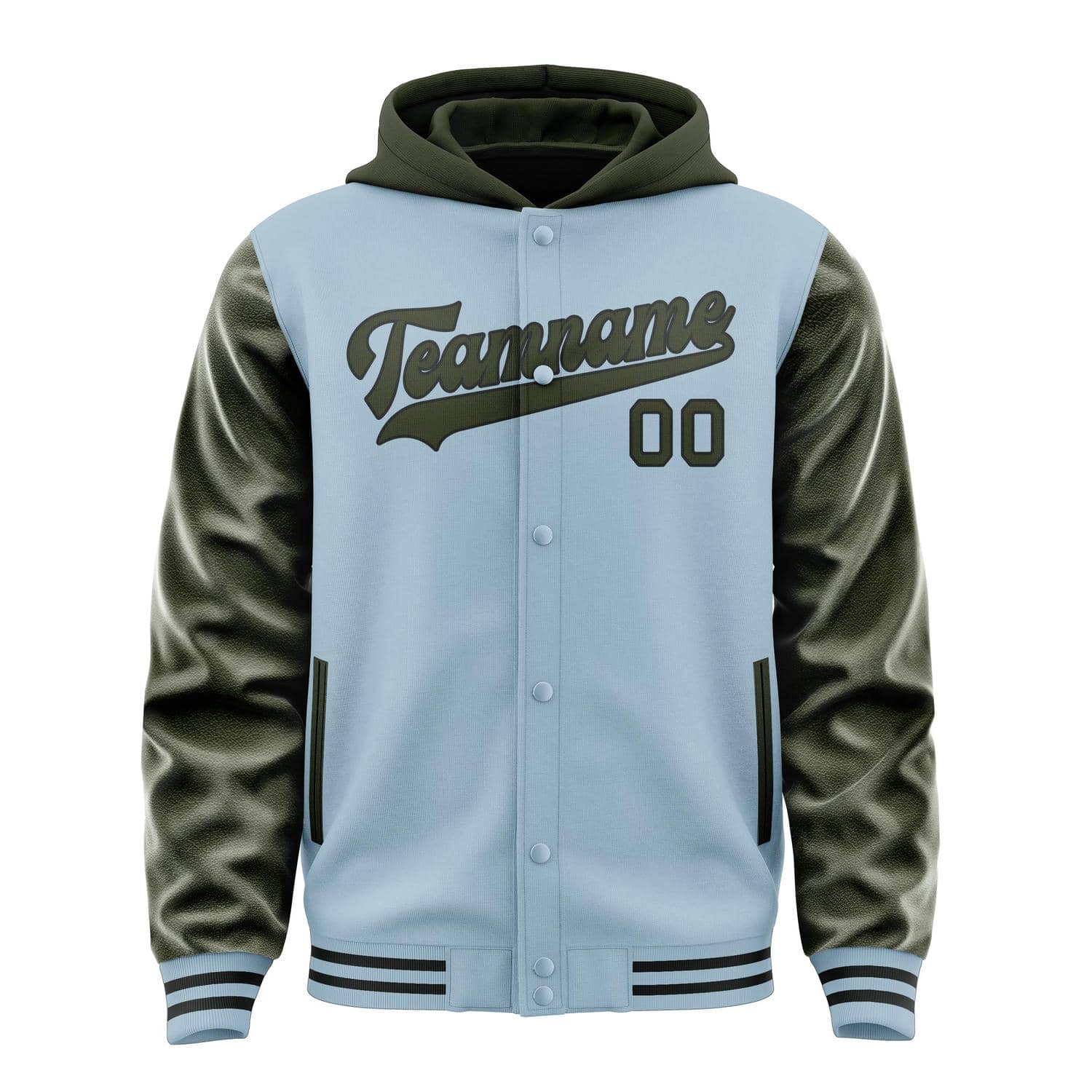 Custom Light Blue Olive Jacket