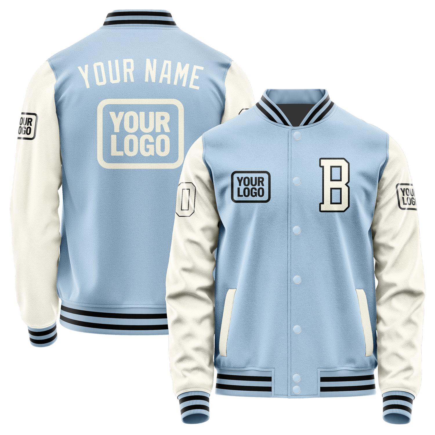 Custom Light Blue Cream Jacket JA080803081717030317