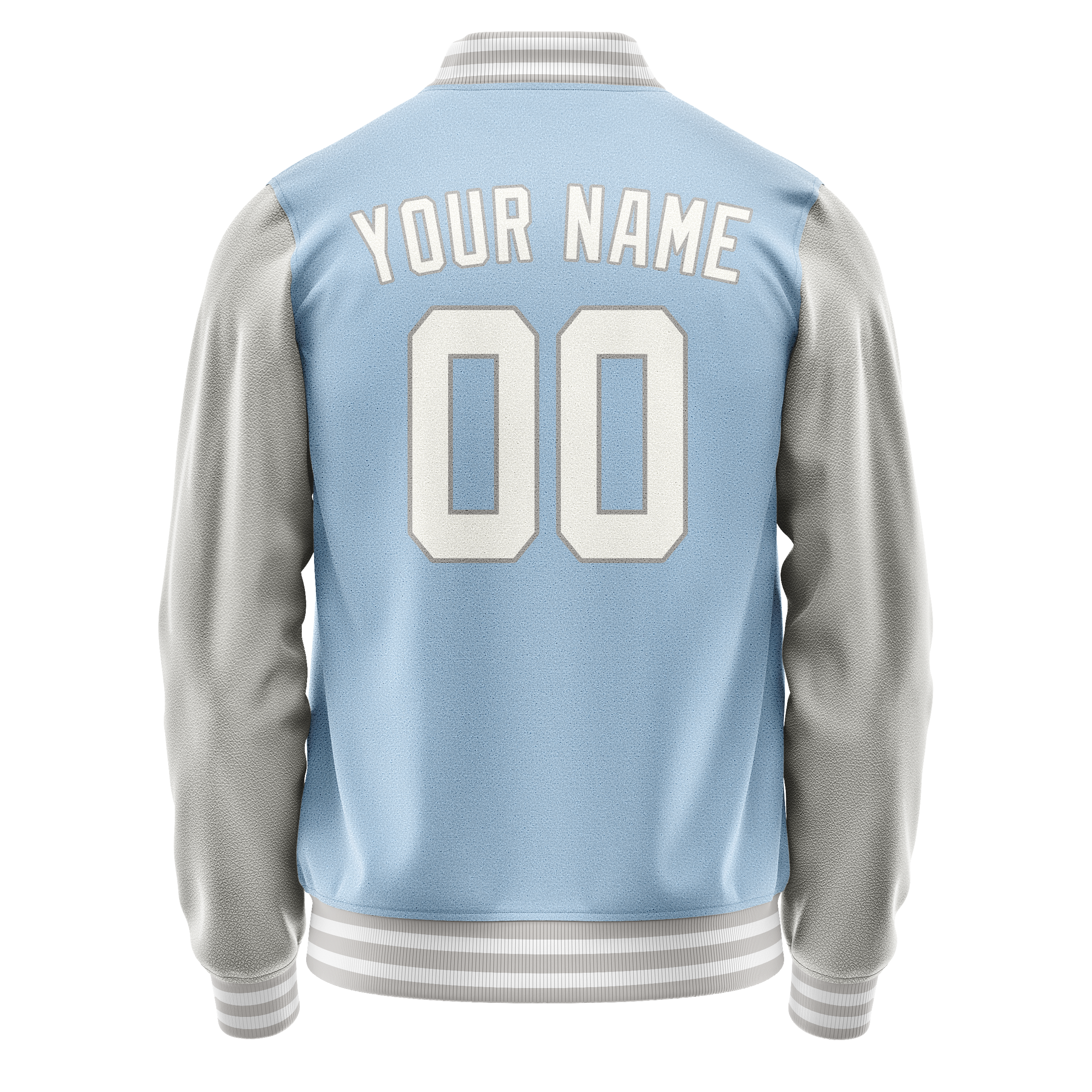 Custom Light-Blue Gray Solid Color Varsity Letterman Jacket JA02240617JC261