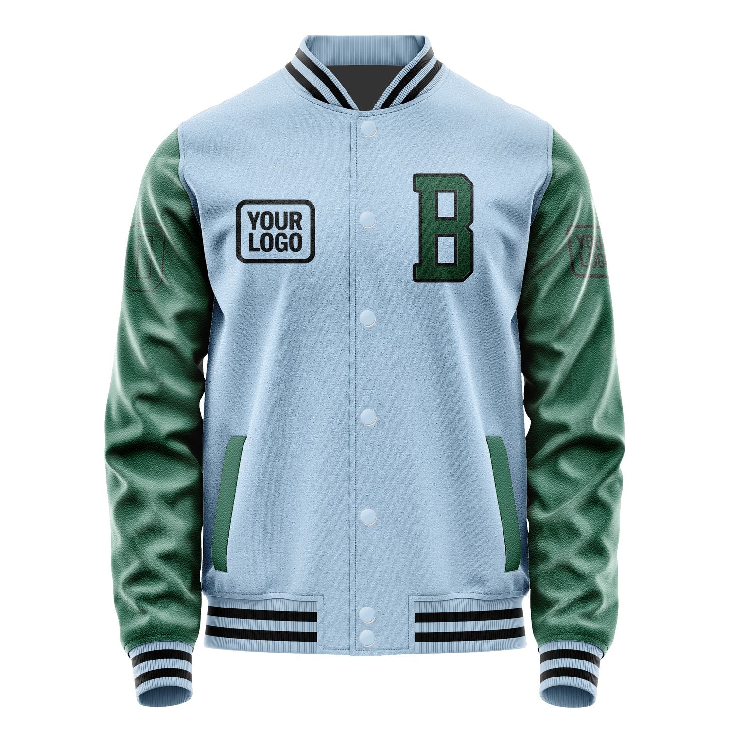 Custom Light Blue Green Jacket JA080805081717050517