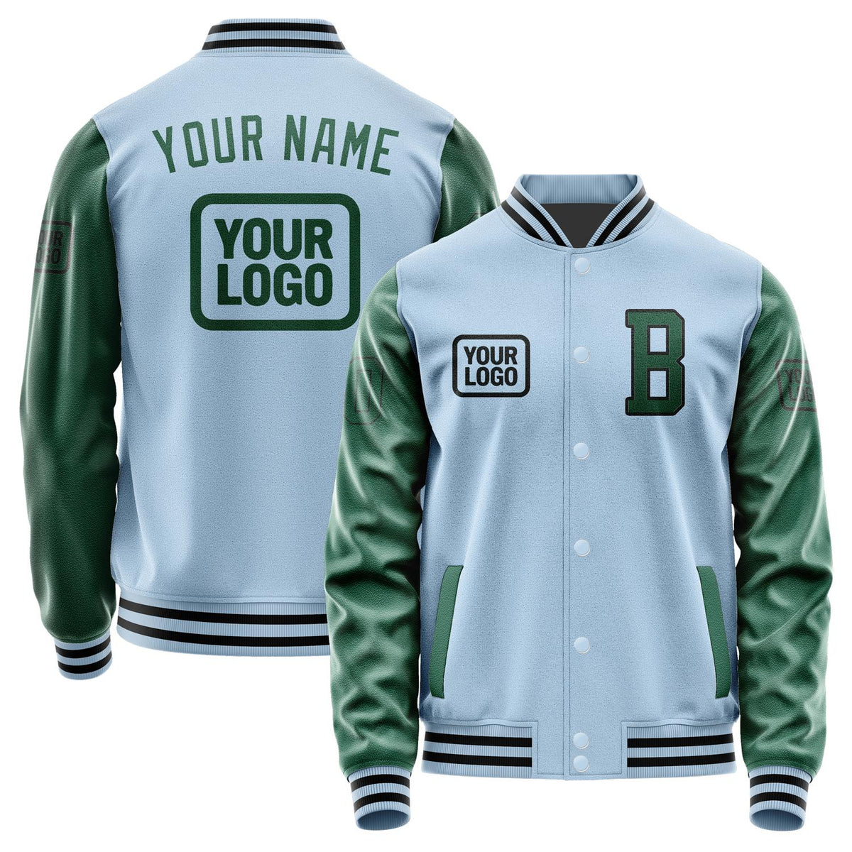 Custom Light Blue Green Jacket JA080805081717050517