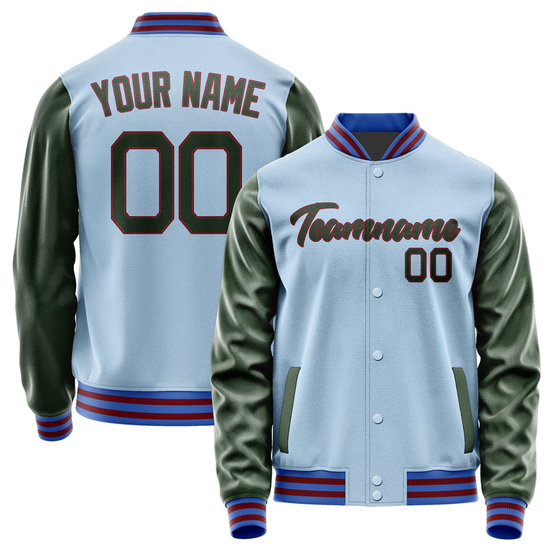 Custom Light Blue Dark Green Jacket JA0808060915B21506
