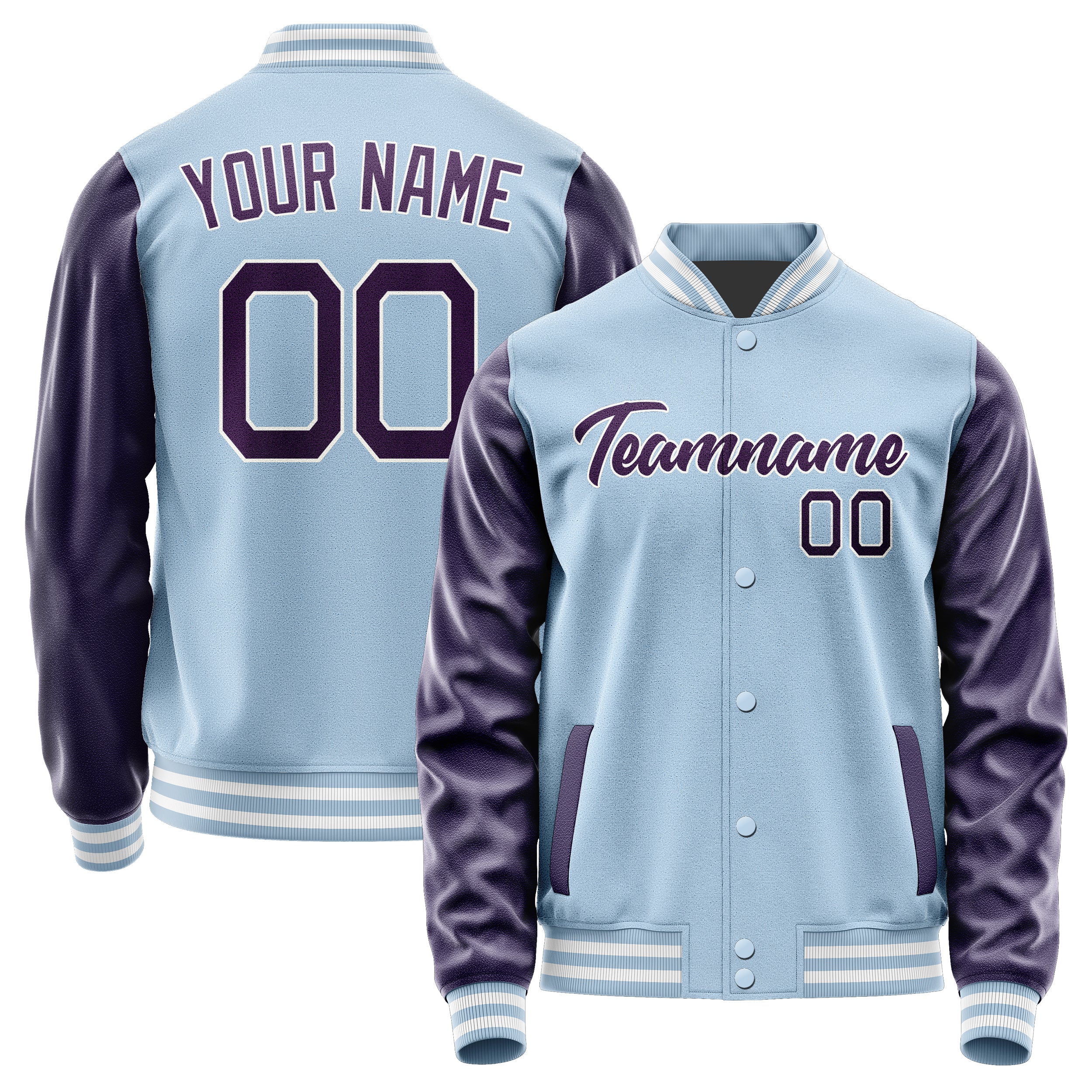 Custom Light Blue Purple Jacket JA0808070818B21807