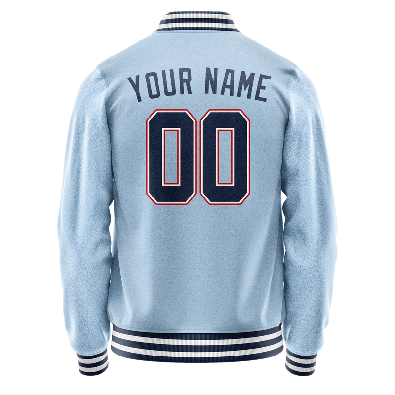 Custom Light-Blue Royal Solid Color Varsity Letterman Jacket JA02240617JC248