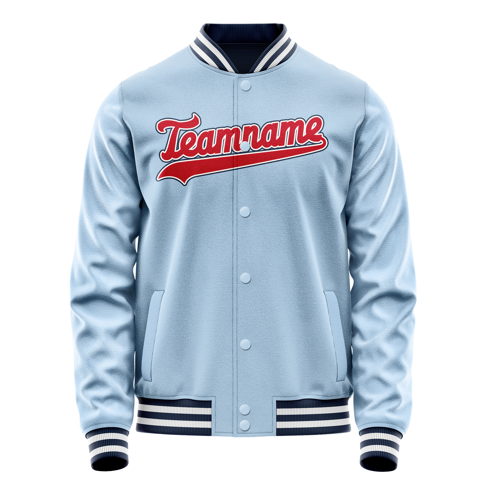 Custom Light-Blue Royal Solid Color Varsity Letterman Jacket JA02240617JC248