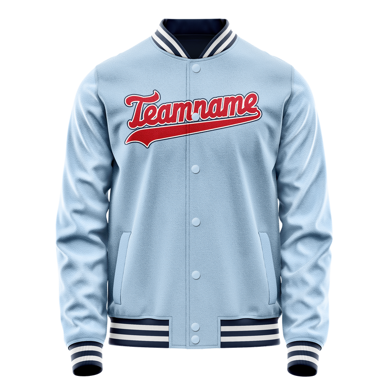 Custom Light-Blue Royal Solid Color Varsity Letterman Jacket JA02240617JC248