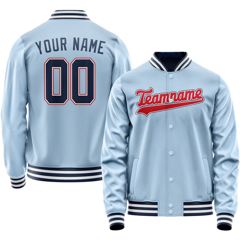 Custom Light-Blue Royal Solid Color Varsity Letterman Jacket JA02240617JC248