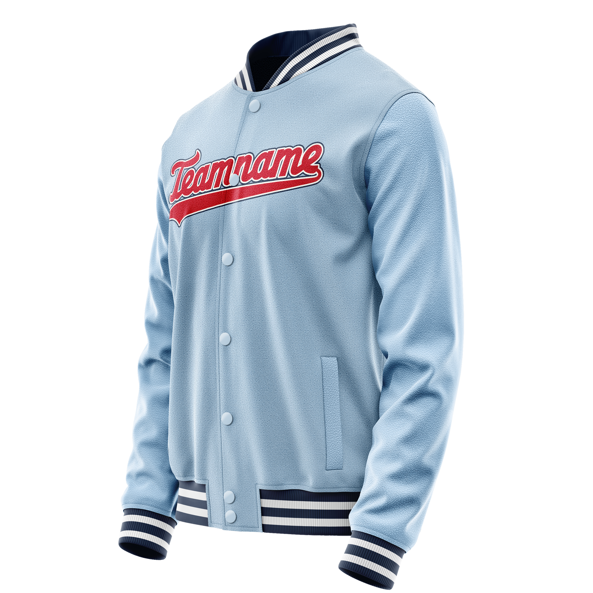 Custom Light-Blue Royal Solid Color Varsity Letterman Jacket JA02240617JC248