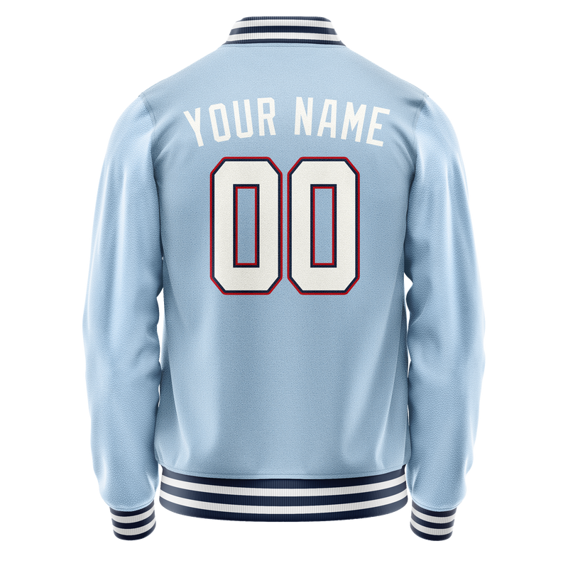 Custom Light-Blue White Solid Color Varsity Letterman Jacket JA02240617JC237