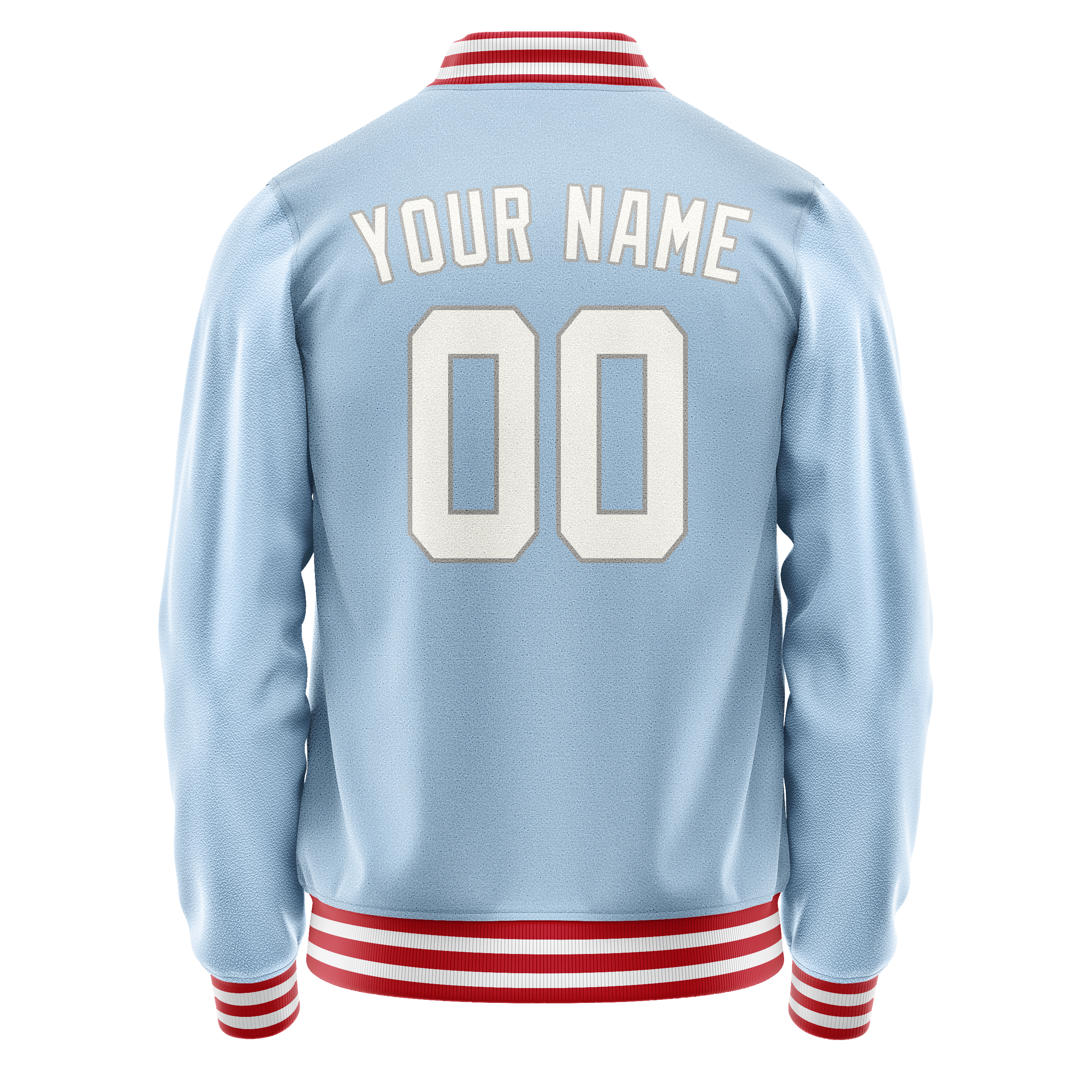 Custom Light-Blue White Solid Color Varsity Letterman Jacket JA02240617JC262