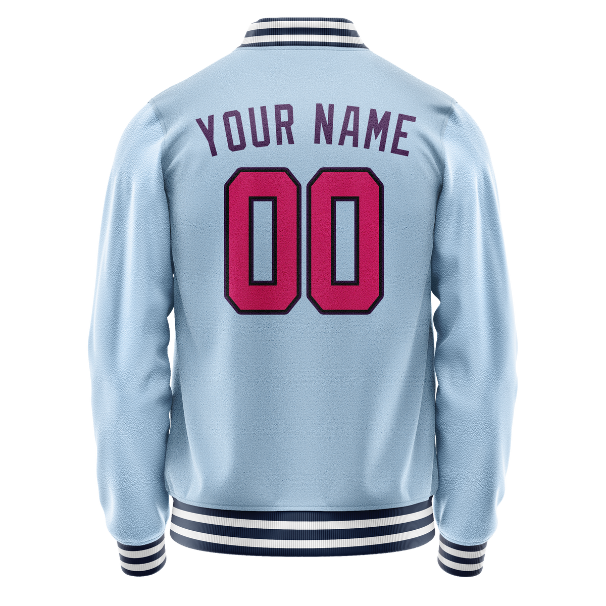 Custom Light-Blue Purple Solid Color Varsity Letterman Jacket JA02240617JC265