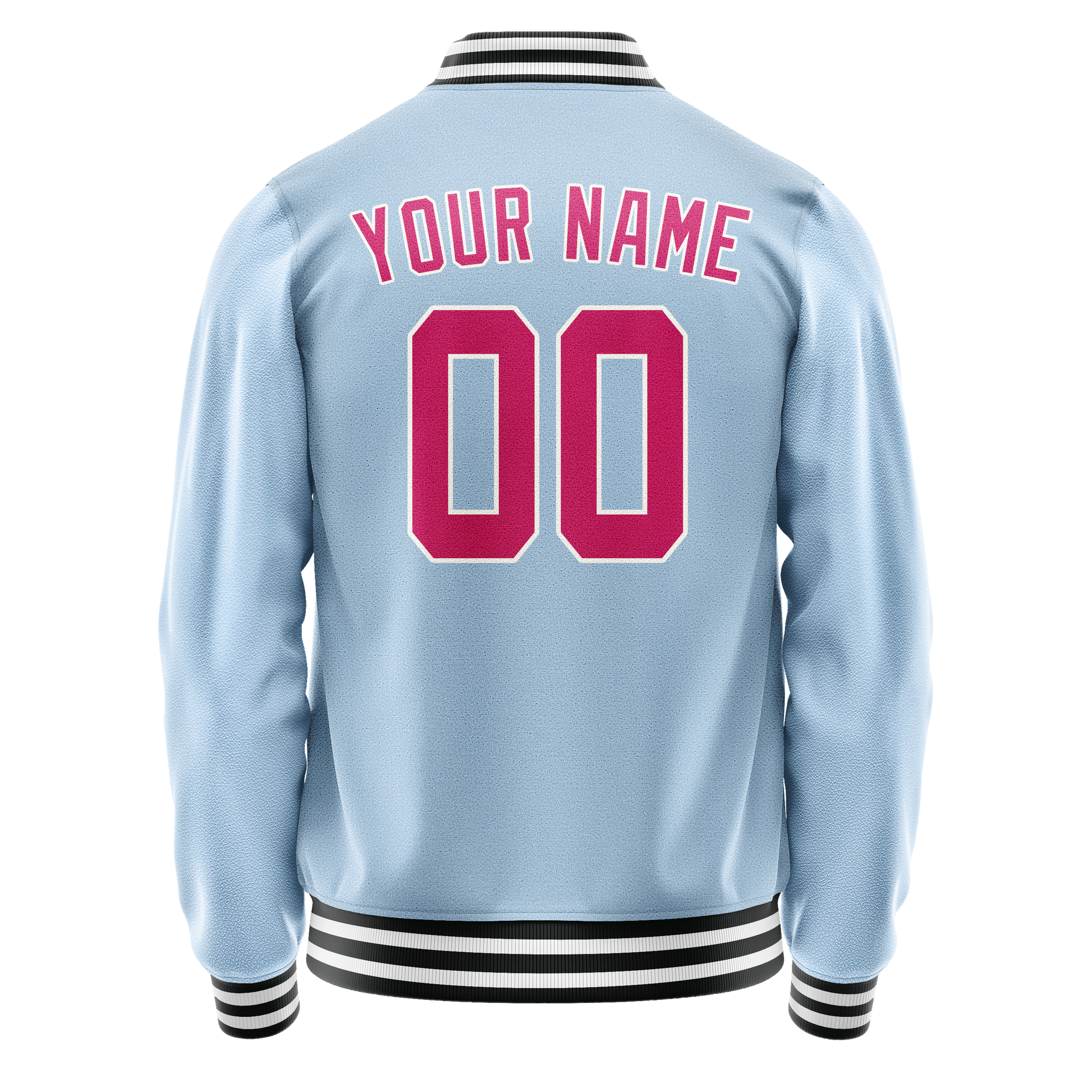 Custom Light-Blue Pink Solid Color Varsity Letterman Jacket JA02240617JC238