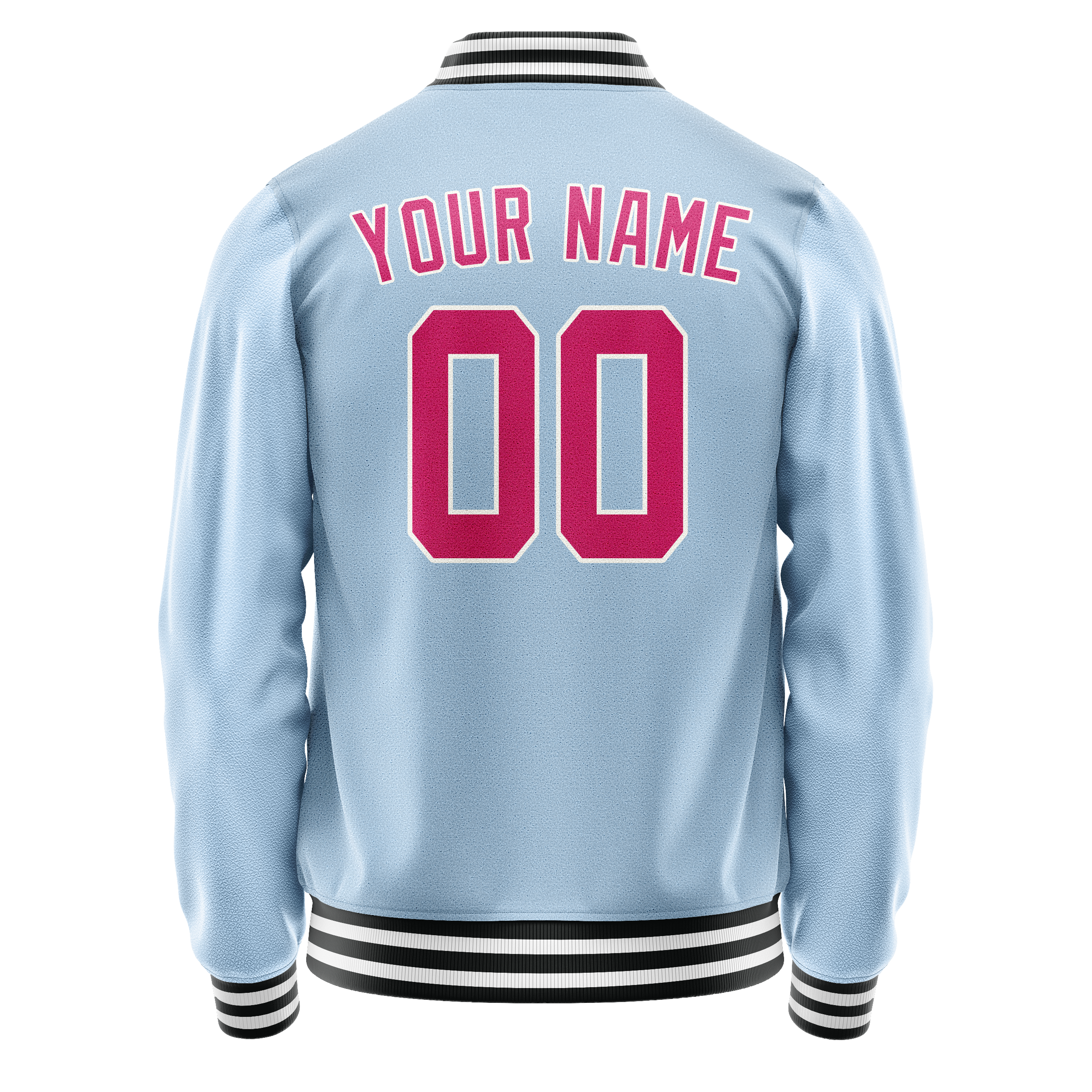 Custom Light-Blue Pink Solid Color Varsity Letterman Jacket JA02240617JC238