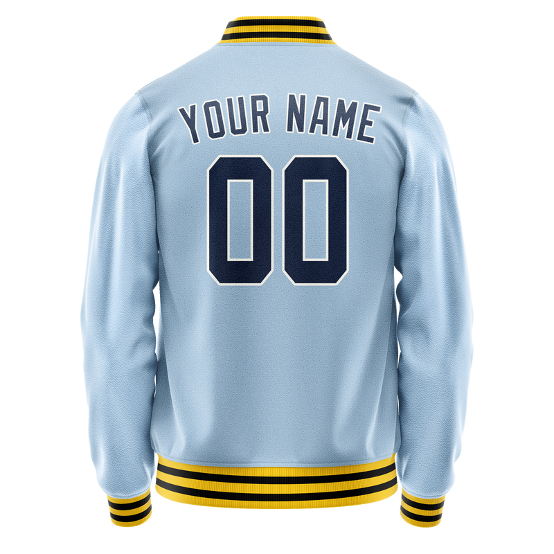 Custom Light-Blue Royal Solid Color Varsity Letterman Jacket JA02240617JC252