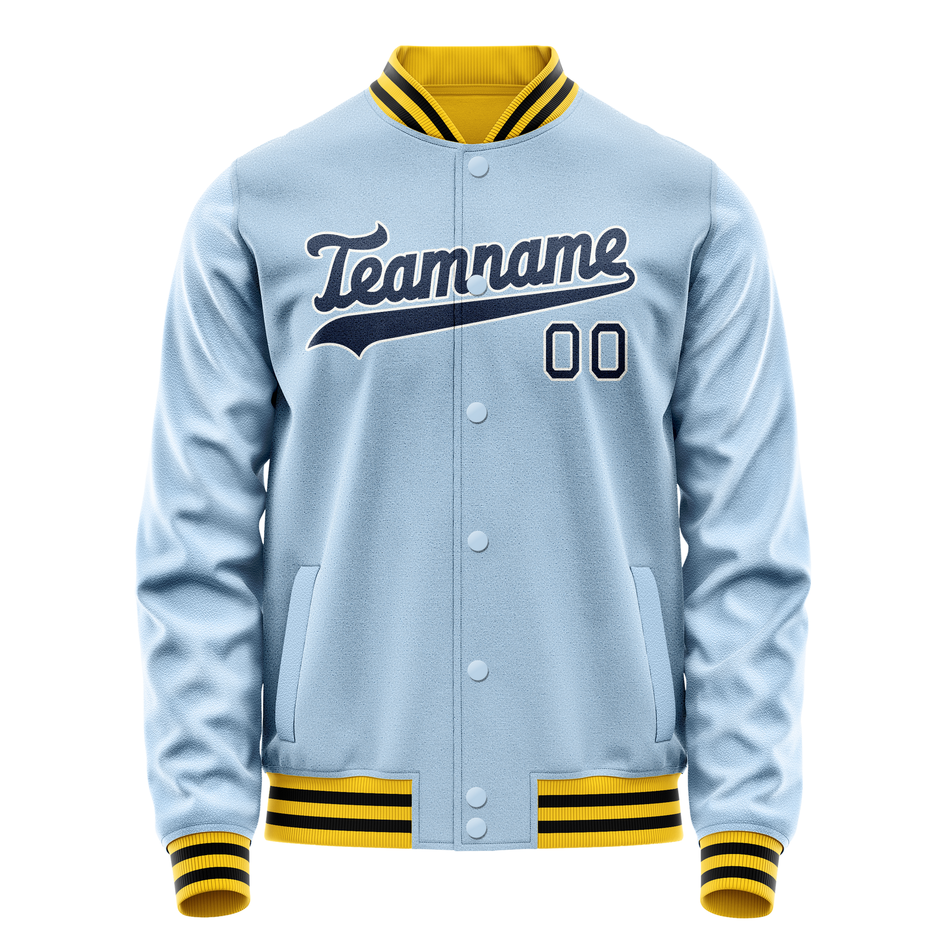 Custom Light-Blue Royal Solid Color Varsity Letterman Jacket JA02240617JC252