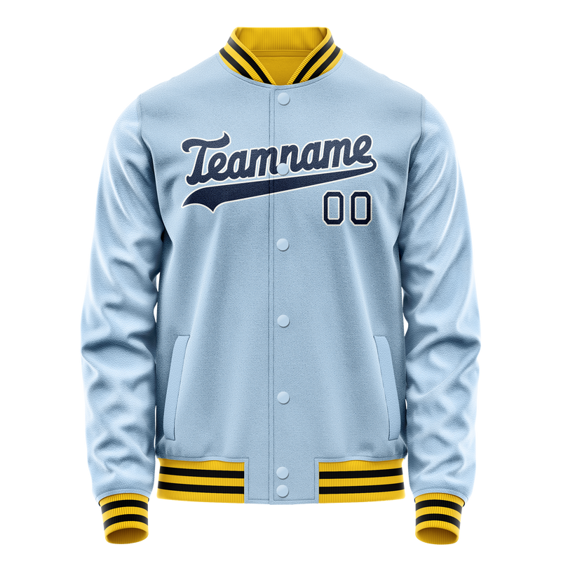 Custom Light-Blue Royal Solid Color Varsity Letterman Jacket JA02240617JC252