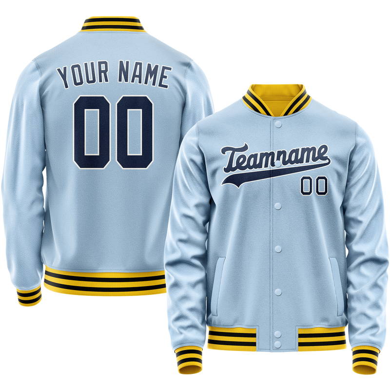 Custom Light-Blue Royal Solid Color Varsity Letterman Jacket JA02240617JC252