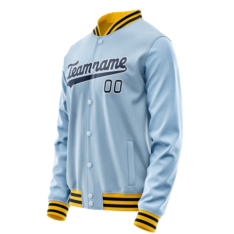 Custom Light-Blue Royal Solid Color Varsity Letterman Jacket JA02240617JC252