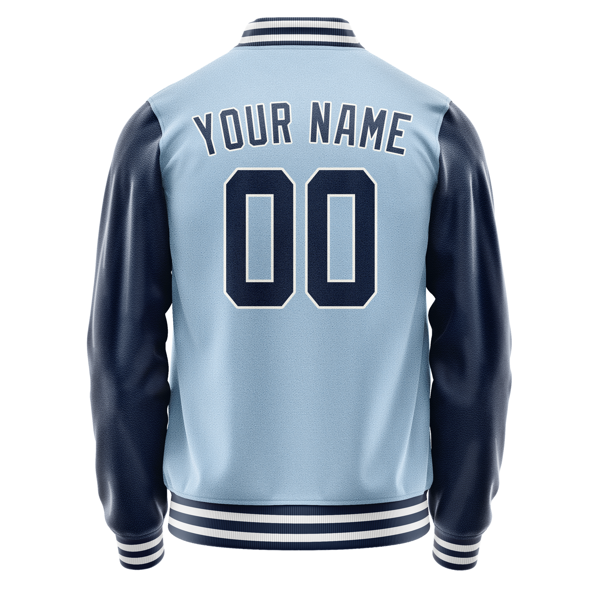 Custom Light-Blue Navy Solid Color Varsity Letterman Jacket JA02240617JC245