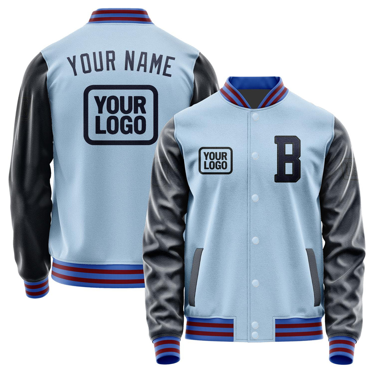 Custom Light Blue Navy Jacket JA080811091517111117